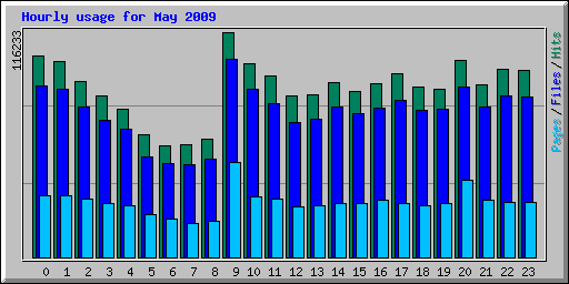 Hourly usage for May 2009