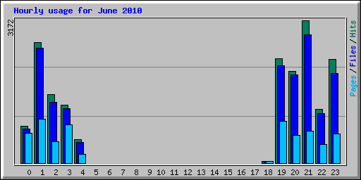 Hourly usage for June 2010