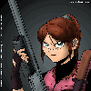 002800 - Claire Redfield picks the better weapon, drawn and donated by Dan York.