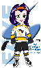 041900 - Faye dressed up for hockey, artwork drawn and contributed by Emmanuel Vargas.
