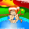 012702 - Kasumi taking a swim, drawn and donated by Van Lardo.