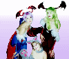 010305 - Lindze cosplaying as Lilith, Nadine as Morrigan and Elly as Felicia.