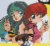 003800 - LD cover-art featuring Lum and Ranma. Send by Sammi.