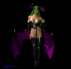 010200 - Morrigan in the costume she wears when taunting in Marvel Vs. Capcom 2. Artwork by Jim Palo.