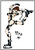 9800 - Tifa on ice, wearing something akin LeeLoo`s outfit in black.. By RED Stafford.