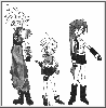 004400 - Cloud Strife, Tifa Lockheart and a possible daughter, drawn and donated by Alejandro Gonzalez. This picture is so cute it should have a warning to prevent people from O.D.ing on it. =)