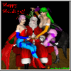 025101 - Xmass greetings from Morrigan and Lilith. Created and contributed by Jim Palo.