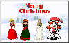 055602 - Christmas gift art Peach, Daisy, (both from the Mario series), Zelda (from the Zelda series), and Mona (from the WarioWare series) contributed by Orochi Peach.