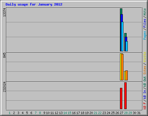 Daily usage for January 2012