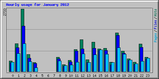 Hourly usage for January 2012